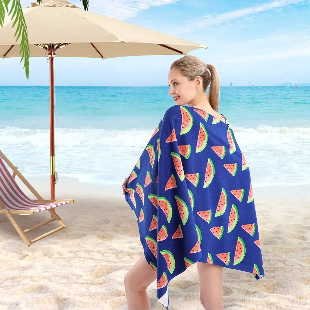 Serviette de bain de voyage turque surdimensionnée pour piscine à séchage rapide de camping doux et léger Serviette de plage en microfibre à sublimation