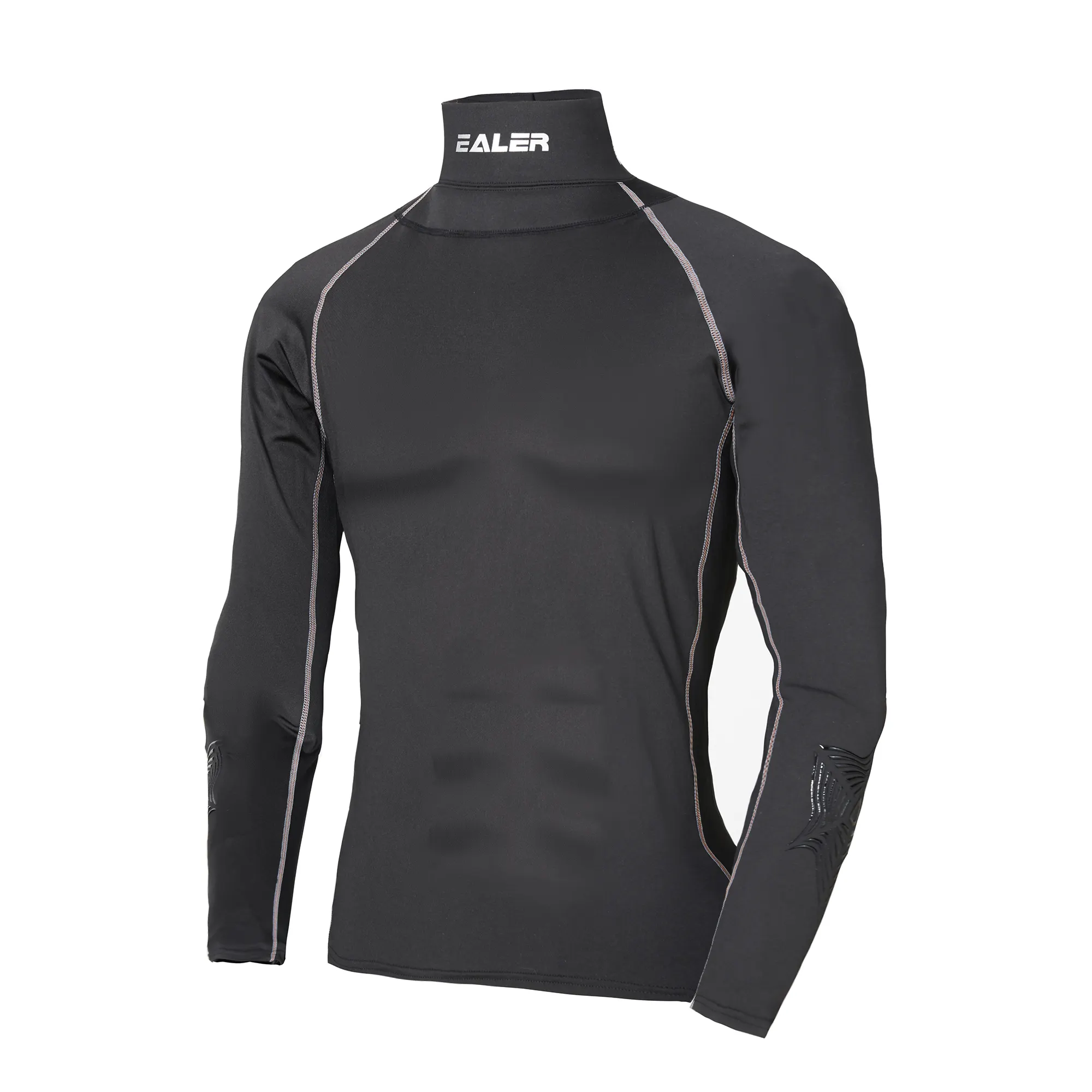 customized hockey compression shirt with neck guard custom logo long sleeve compression shirt