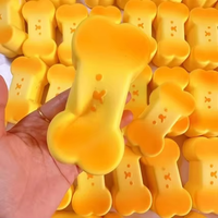 Jouet Squishy Animal Kawaii en Forme d'Os Jaune au Design Original, en Mousse PU Non Toxique, Faible MOQ, Fournisseur d'Usine
