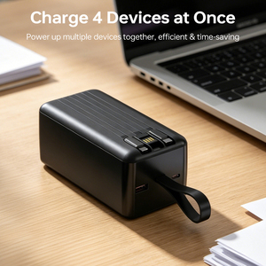<span class=keywords><strong>Batterie</strong></span> externe portable ES-12A 50000mAh avec câbles intégrés, poignée, charge rapide PD 22.5W, écran LED - Product Image 4