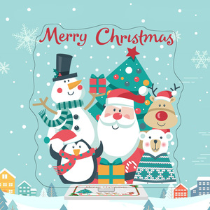 Adorno Navideño Personalizado con Grabado a Color, Ecológico, con Forma de Árbol Familiar, de Plástico, Estilo Anime, con Base Acrílica - Product Image 4