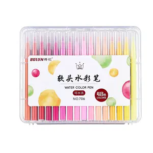 RTS Good Performance watercolor brush pen 24 colors with soft real brush tip watercolor pen writing fluently water brush pen