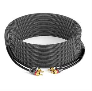 Câble audio tressé en nylon à double blindage tout cuivre RCA en gros - Product Image 1