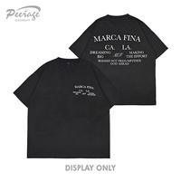 T-shirt pour homme personnalisé par PEERAGE, imprimé à l'écran avec des strass, coupe carrée, 250 g/m², 100 % coton lourd, coupe classique