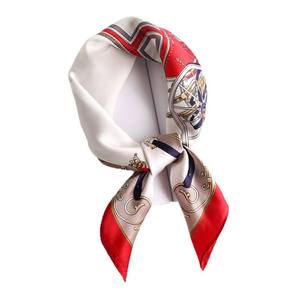 ผ้าพันคอสี่เหลี่ยมผ้าซาตินสไตล์เกาหลีสำหรับผู้หญิง ขนาด 70x70 ซม. แฟชั่นฤดูร้อน ลายสีตัดกัน ดีไซน์ลายสก็อตโพลีเอสเตอร์แบบใหม่ - Product Image 6