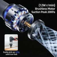 Aspiradora de Mano 3 en 1 Recargable por USB con Batería Sin Escobillas de 20000 Pa, Aspiradora Portátil Inalámbrica con Función de Soplado y Succión para Automóvil