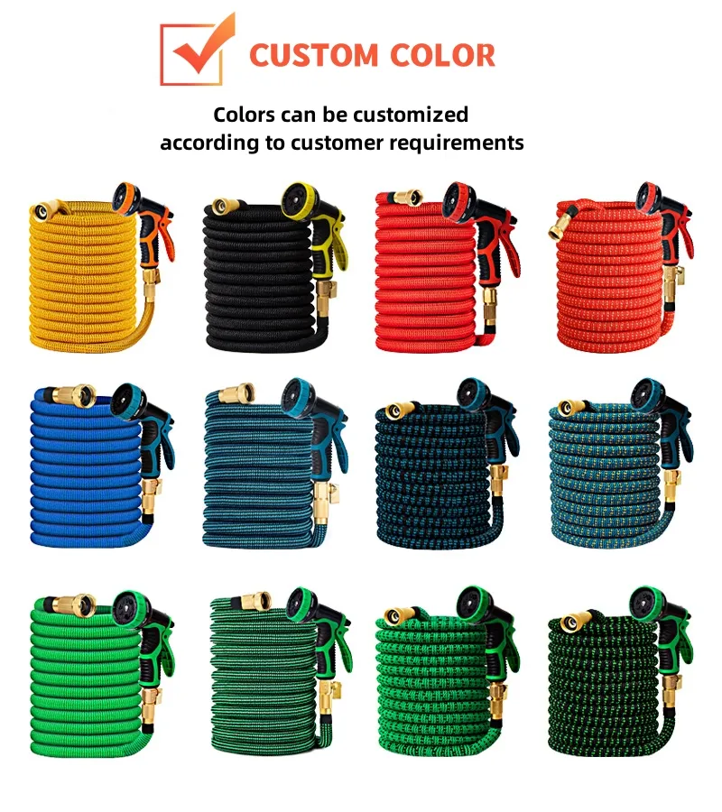 OEM Length And Color 50ft 100ft 150ft 25ft Double Layers Pipe Water Hose Garden Magic Expandable Hose For Gardening