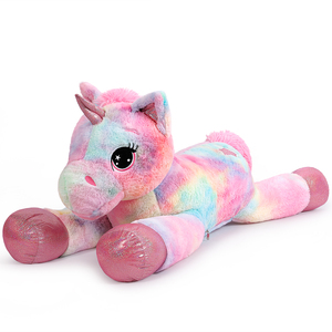Peluche Unicorno Rosa Arcobaleno di Alta Qualità, Adorabile Gigante Imbottito in Cotone PP, Decorazioni per Compleanni, Antistress, Pasqua - Product Image 1