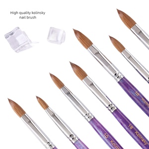 Poudre acrylique 100% poils de Kolinsky, outil de beauté pour nail art, pinceau à ongles avec manche en bois, fournisseurs de produits pour ongles de haute qualité - Product Image 4