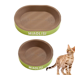 Cat Coçar Board gato Lixo All-in-one Tigela Tipo De Papel Ondulado Garra Bacia Oval Resistente ao desgaste Cat Coçar Board - Product Image 4