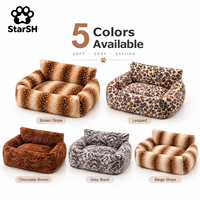 Canapé-lit pour chien en fausse fourrure de luxe, amovible, lavable, en peluche douce, lit confortable pour chat et chiot, personnalisable OEM