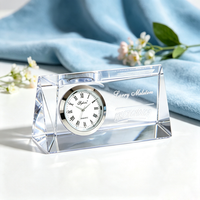 Horloge de bureau minimaliste en cristal de qualité supérieure, horloge à quartz, prix annuel de l'entreprise, cadeau promotionnel pour les clients, ornement de bureau