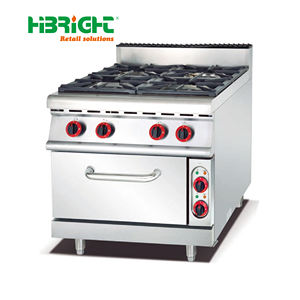 Durable Stainless Steel 4-Burner <b>Gas</b> <b>Griddle</b> with Oven and Lava Rock Grill Highbright Brand 3000W 220-240V - Product Image 5