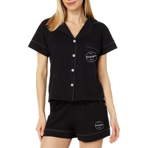 Conjunto de Pijama para Mujer al Por Mayor con Logo en Tela de Lujo de Seda, Satén, Bambú y Algodón, Camisa, Shorts y Pantalón con Bolsillo - Product Image 6