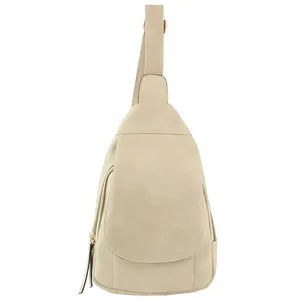 Borse a tracolla Beige fanny pack tracolla zaino in ecopelle donna