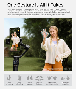 Estabilizador de Teléfono Inteligente Hohem <span class=keywords><strong>ISteady</strong></span> V3 Ultra con Seguimiento Facial por IA, Gimbal de 3 Ejes, Palo Selfie Integrado, Portátil para iPhone 17 - Product Image 2
