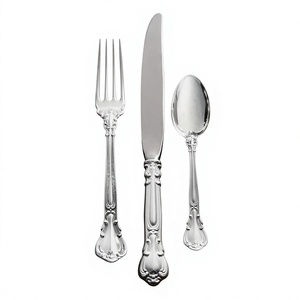 Juego de Cubiertos de Lujo de 3 Piezas de Acero Inoxidable, Cuchara, Tenedor y Cuchillo, Diseños Personalizables - Product Image 1