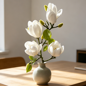 High Quality 3D Printed Soft Touch Moisturizing Feel <strong>Artificial</strong> Magnolia Flower for Wedding Home Living Room Table Decoration - Product Image 4