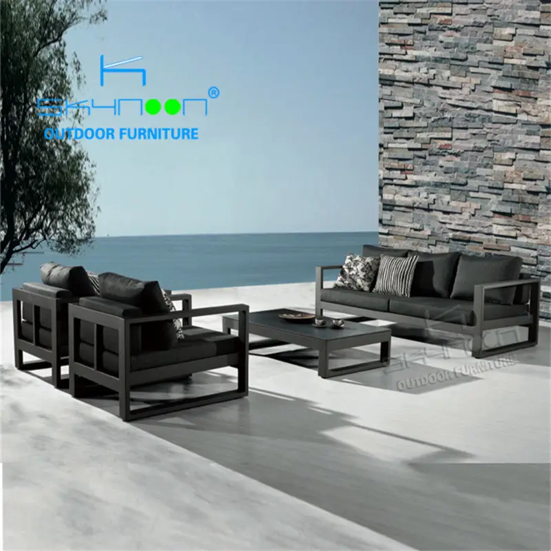 Canapé en aluminium revêtu de poudre, ensemble de 4 pièces de meubles d'extérieur de jardin, moderne, livraison rapide, 32001