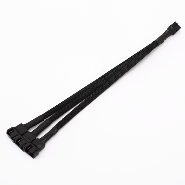 Hot Sale 1 to 3 Way Splitter Sleeved 4-Pin PWM Connector Fan Extension Cable Computer Fan 4p One Point Three Extension Cable