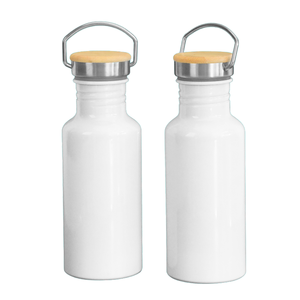 New White Coated 600ml Botella de sublimación de aluminio Botella de agua en blanco Deportes con tapa - Product Image 1