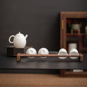 Walnut Solid Wood Teacup Holder Small <b>Cup</b> Rack For Kung Fu <b>Tea</b> Ceremony Durable Storage And Drying Stand - Product Image 3