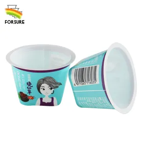 200Ml Aangepast Logo Iml Pp Plastic Jelly Cup Spuitgietcontainer Plastic Yoghurtbekers Met Deksels