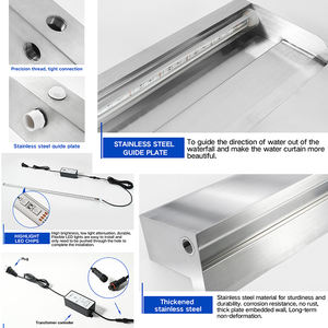 Cascada de piscina personalizada de 1500mm y 1800mm, cascada de acero inoxidable para piscina, cascada de Spa con <span class=keywords><strong>precio</strong></span> de fábrica - Product Image 5