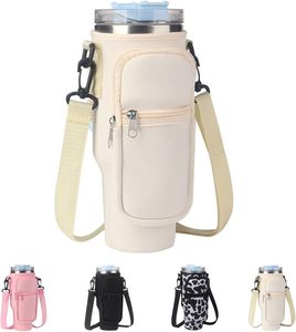 Porte-bouteille isotherme 40 oz en néoprène avec <span class=keywords><strong>poche</strong></span> pour téléphone et logo personnalisé, sac <span class=keywords><strong>de</strong></span> transport à bandoulière - Product Image 1