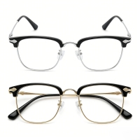 Gafas de Lectura Shoneray 2026 con Montura Metálica Cuadrada, Lentes Transparentes con Protección Anti Luz Azul, para Presbicia, Ultraligeras, Estilo Punk para Hombre