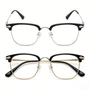 Lunettes de lecture Shoneray 2026 en métal carré anti-lumière bleue avec verres transparents pour presbytie, ultra-légères, style punk pour hommes - Product Image 3