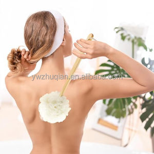 Brush Sponge <strong>Simple</strong> Design Loofah Wood Handle <strong>Exfoliating</strong> 6 Color Massage Brushes Soft Mesh Back Body Bath Shower Scrubber - Product Image 5