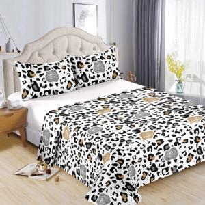 Ensemble de literie en coton 3 pièces, motif végétal, tissu doux, draps respirants - Product Image 5