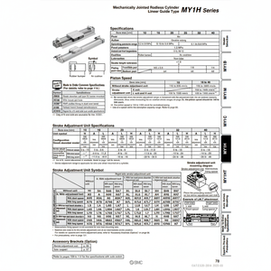 Cilindro sin vástago SMC Pneumatics, cilindros articulados mecánicamente, categoría de producto - Product Image 1
