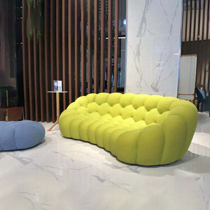 Canapé de salon au design créatif Canapé bulle trois places paresseux incurvé <span class=keywords><strong>en</strong></span> tissu - Product Image 1