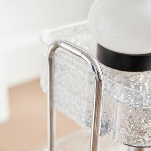 Chariot utilitaire roulant moderne avec tiroirs et étagère ouverte, chariot de rangement roulant en acrylique transparent pour salon de beauté, spa et usage domestique - Product Image 6