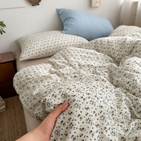 Ensemble de literie personnalisé 4 pièces toutes saisons, housse de couette respirante, taie d'oreiller, ensemble de couette imprimé uni très doux, OEM ODM
