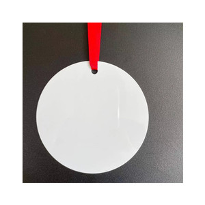 Ornement de Sublimation en aluminium rond blanc 3.5 '', bricolage personnalisé, ornement de cercle en métal de Sublimation à deux faces - Product Image 1