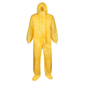 <span class=keywords><strong>La</strong></span> combinaison de protection de type mono, de couleur jaune, laminée avec du PE, convient à <span class=keywords><strong>la</strong></span> protection contre les particules solides. - Product Image 2