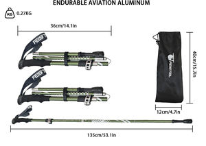 Bastones de Trekking Plegables Personalizables al por Mayor, <span class=keywords><strong>Precio</strong></span> de Fábrica, Bastones de Senderismo Ajustables - Product Image 2
