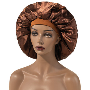 <span class=keywords><strong>Bonnet</strong></span> de couchage de style nouveau chapeau en satin large enveloppes de bord en soie de lait imprimé africain <span class=keywords><strong>Jumbo</strong></span> Satin femmes bonnets pour cheveux bouclés vente en gros - Product Image 6