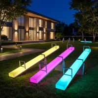 Balançoire interactive double pour enfants, lumineuse à LED, pour l'extérieur, à énergie solaire, colorée, télécommandée, IP54