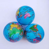 X-SB012 Ballon anti-stress populaire personnalisé en forme de globe terrestre, jouet à presser, ballon anti-stress en forme de carte du monde