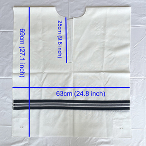 Talit Katan en laine de qualité supérieure pour adultes juifs, rayé noir - Product Image 6
