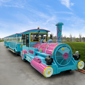 Trenino Elettrico Turistico Senza Binari Buyee BY-LTT58 da 58 Posti, 20km/<span class=keywords><strong>h</strong></span>, per Parchi Divertimento e Centri Commerciali, in Acciaio - Product Image 2