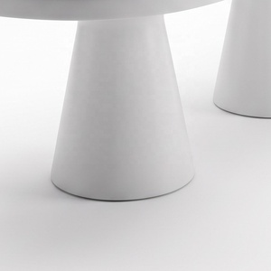 <b>White</b> Oval Resin Outdoor <b>Dining</b> <b>Table</b> Modern Pedestal Base Waterproof Patio <b>Table</b> Seats 6 - Product Image 5