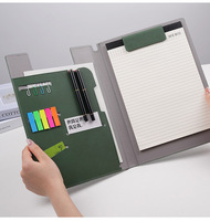 Presse-papiers marron organisateur de documents portefeuille en cuir d'affaires papier A4 Logo personnalisé dossiers de fichiers classeur pour CV d'entrevue