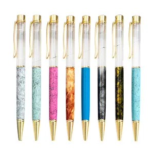 Brand Glitter Floating Pen Schul büro Gedrehte Kugelschreiber Transparente Benutzer definierte Kugelschreiber Logo Made in China