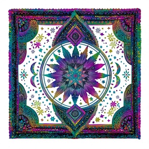 Custom UV Reactive Polyester Floral Fashion <b>Bandana</b> Square Multifunctional Casual Four Seasons - Product Image 4