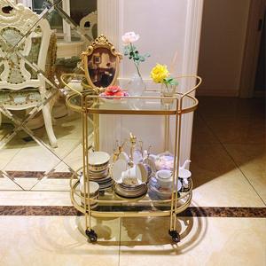 Carrello Mobile per ristoranti in metallo moderno carrello per bevande Hotel Club KTV per banchetti carrello per dolci di lusso a doppio strato - Product Image 3